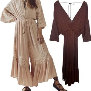Free People Brown Angela Jumpsuit Size XL
